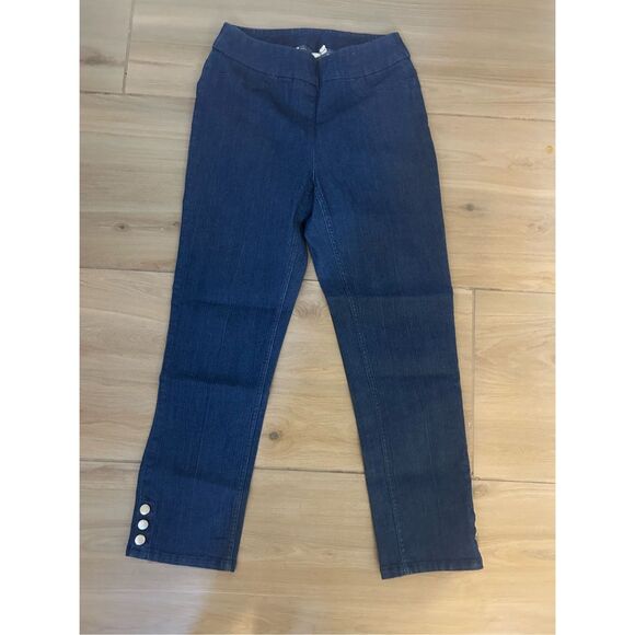 Soft Surroundings Super Stretch Smoothing Button Crop Jeans XS - Picture 1 of 4